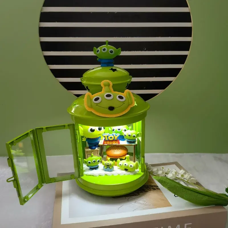 Disney Toy Story Alien Cute Children\'s Semi-Handmade Decoration Transparent Cartoon Candlestick Ornament Lamp for Birthday Gift