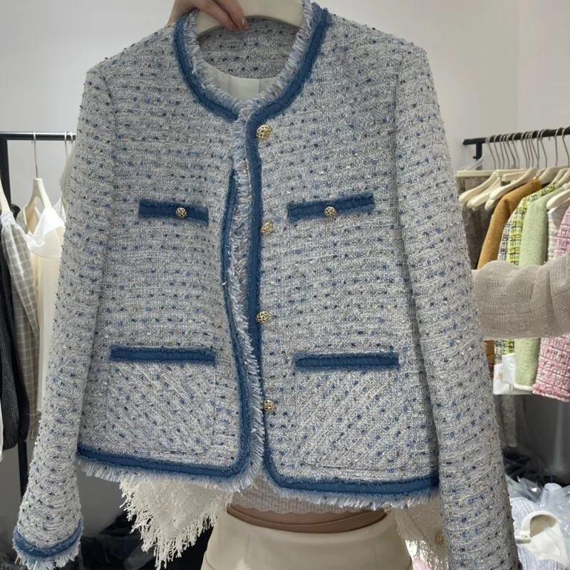 Fragrant Tweed Jacket Women Autumn Winter 2023 New Loose Fashionable Round Neck Coats