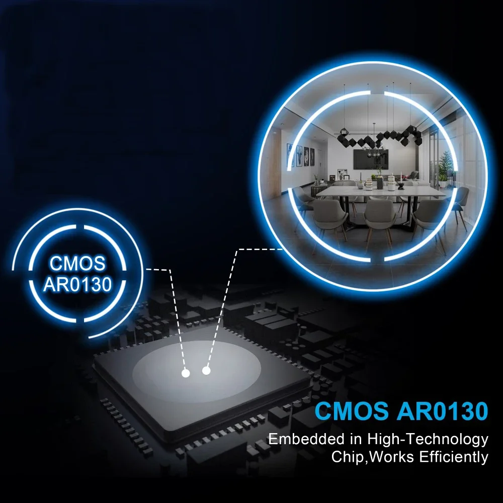 Módulo da câmera HD Wide Angle ELP, baixa iluminação, USB 2.0, 1.2 MP, 0.01Lux, Aptina AR0130 Sensor para Sistema de Segurança