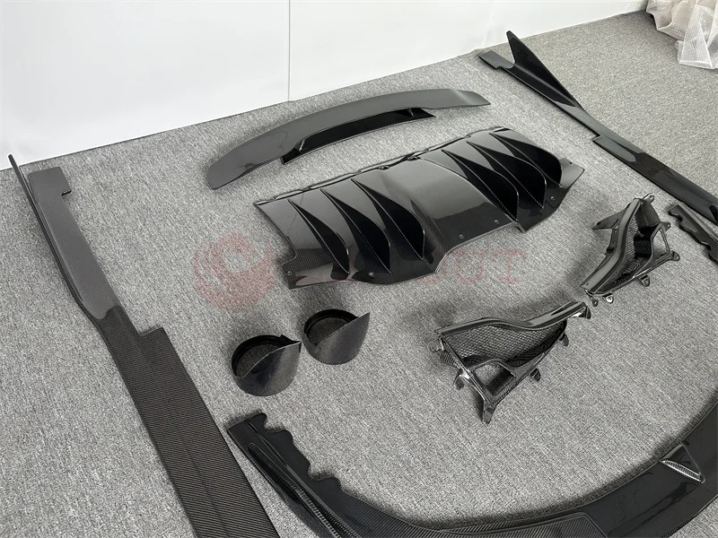 طقم هيكل لامع من الكربون طراز 458 Vors 3K لمصدات سيارات فيراري ملحقات السيارة العادم