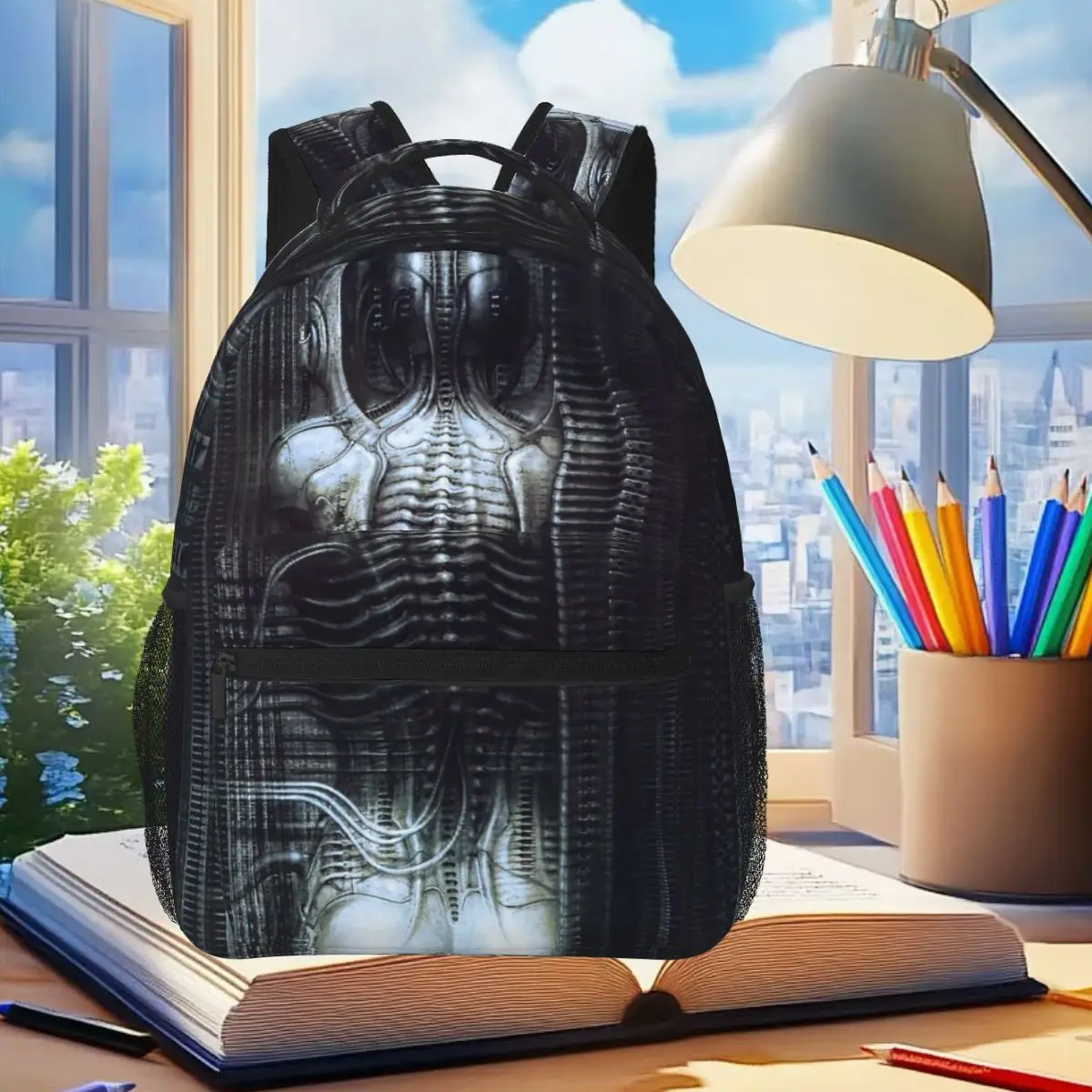 New York City Vi Torso H R Giger Backpack Student Boys Girls BookBag Children School Bag Laptop Shoulder Bags for Men Women