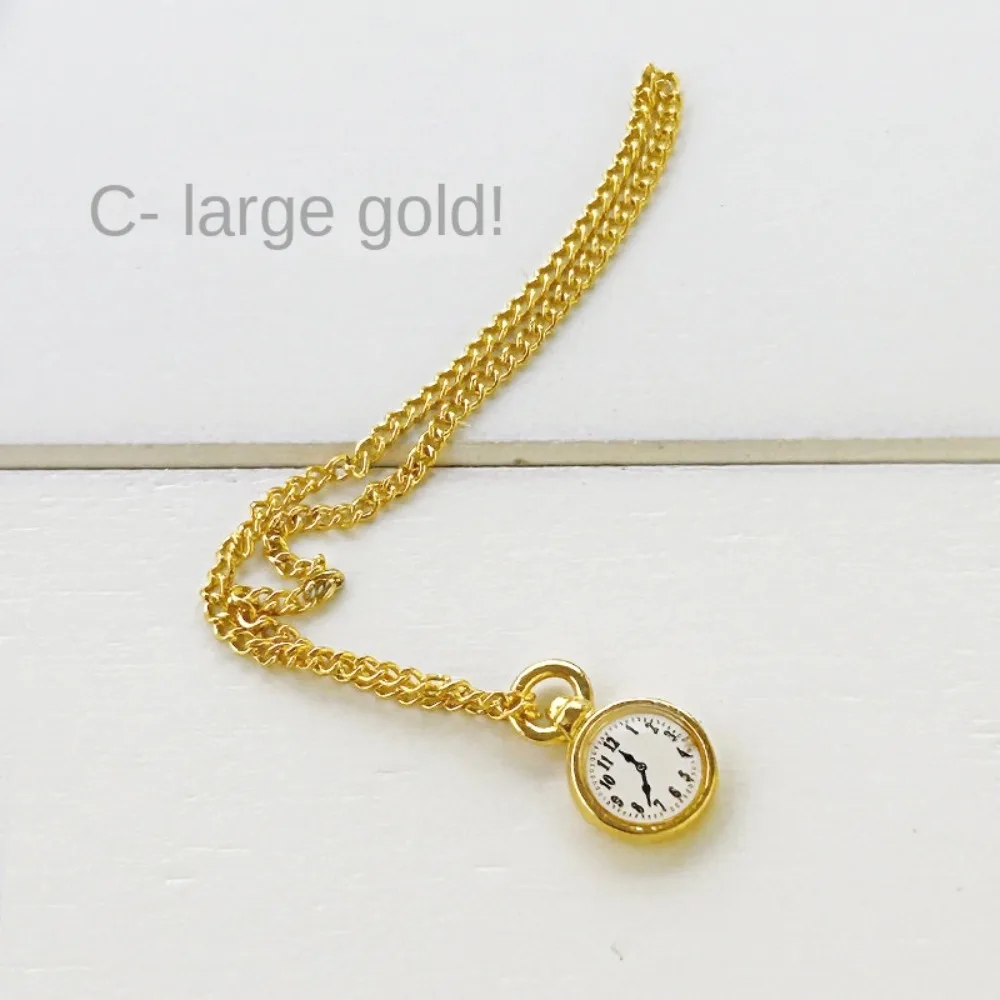 Necklace Watch Dollhouse Simulation Pocket Watch Ob11 Accessories Vintage Mini Doll Necklace Pocket Watch Simulation Toy Alloy