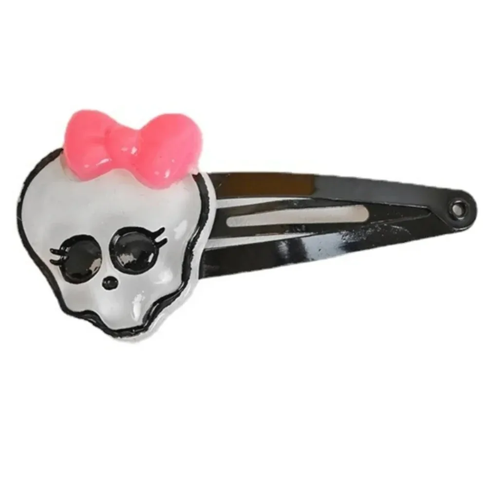 هالوين الجمجمة مقاطع الشعر لطيف الجمجمة العظام Bowknot ديكور المشابك بوبي دبابيس للنساء الشرير الصخرة دبابيس الشعر الإكسسوارات #2