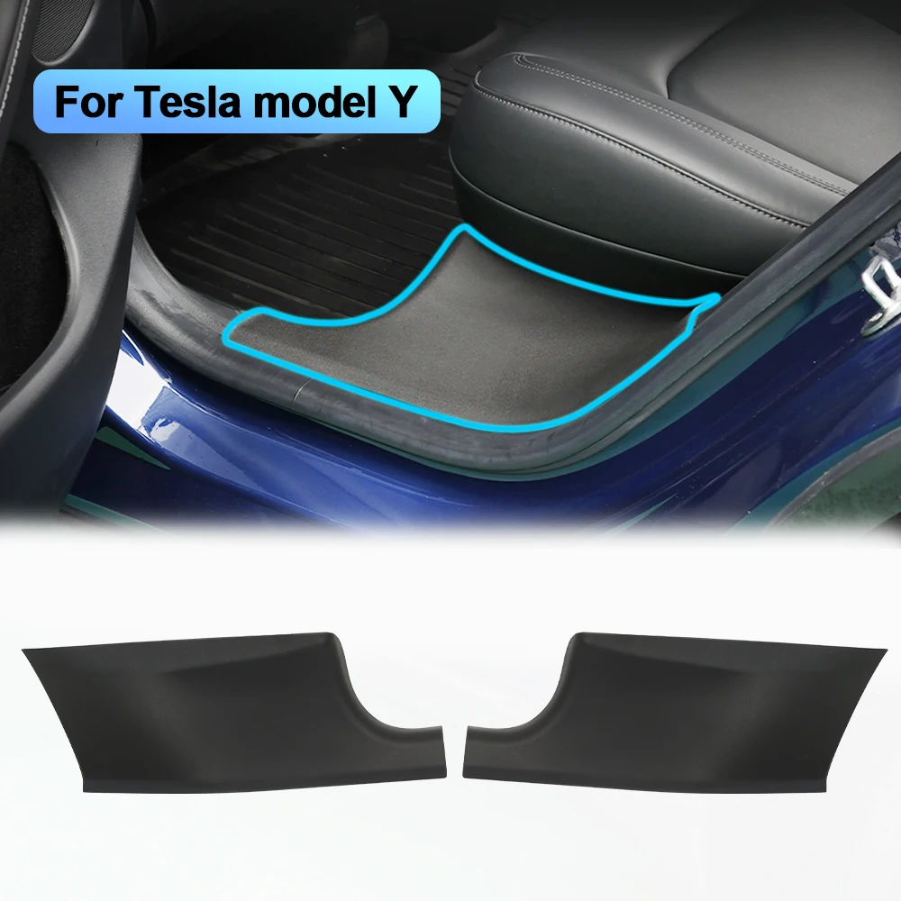 For Tesla Protection Cover Rear Door Car Front Seat Track Sill Anti Kick Plate Interior Decoration Refit  For Tesla Model Y