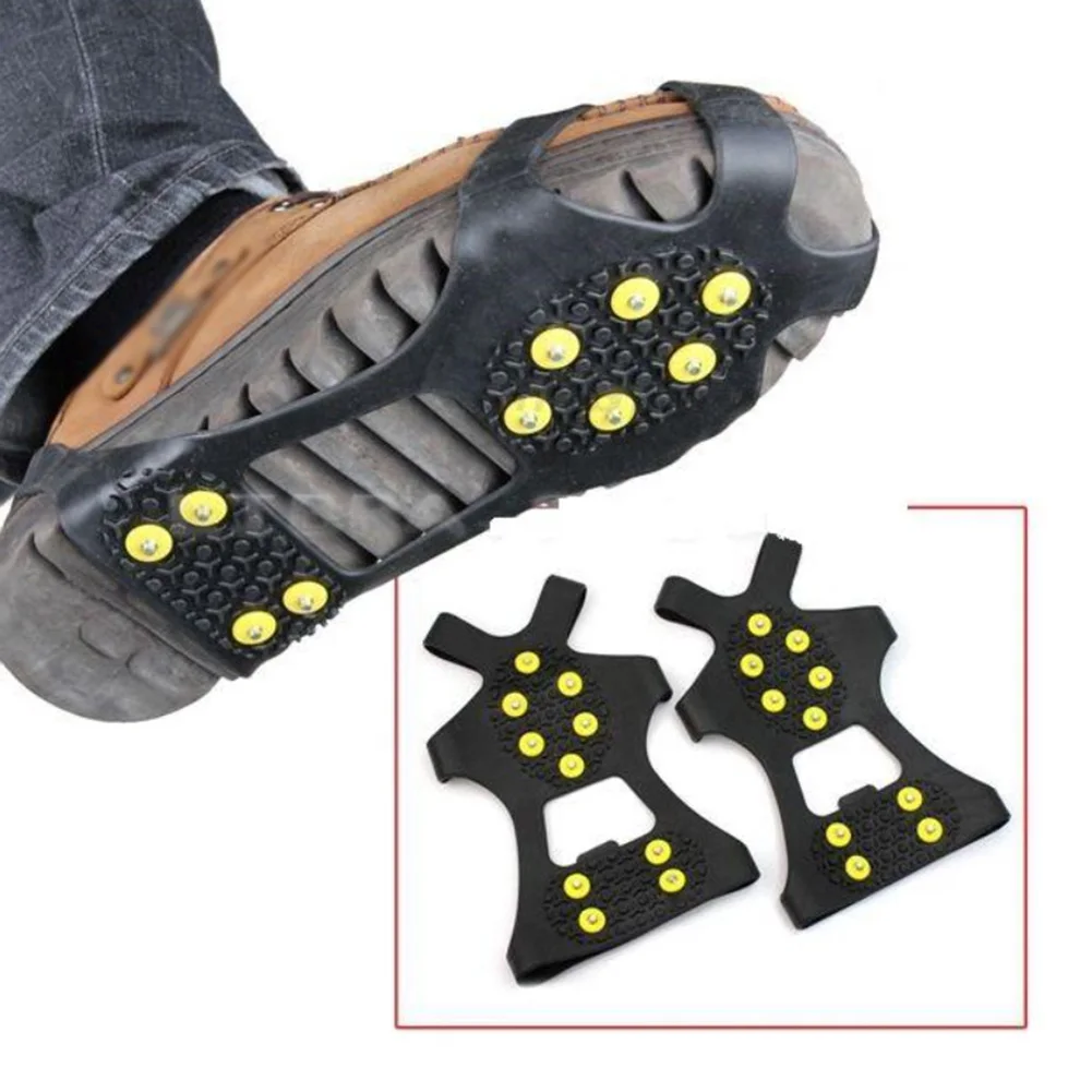 Outdoor 10 Tooth Ice Claw Snow Anti-skid Shoe Cover Simple 10 Nail Ice Claw Ski Snow Road Wear-resistant Snow Claw Nail Shoes