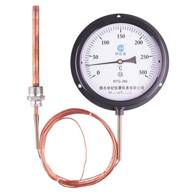 Pressure thermometer pointer type industrial high-precision temperature tester boiler water/oil/steam thermometer 0-300℃