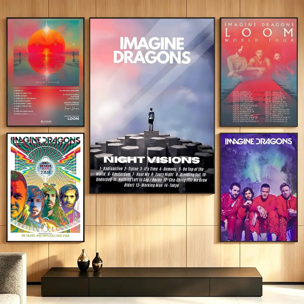 band Imagine Dragons Poster Poster HD Printing Cozy Warm Style Home Decor Suitable for Living Room Bedroom Gift