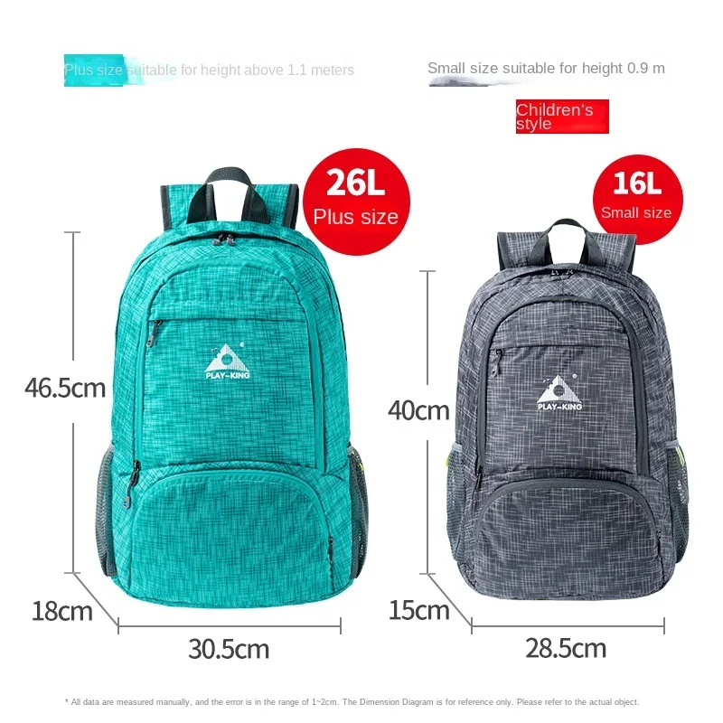 Skin Bag Outdoor Travel Foldable Lightweight Leisure Sports Camping Backpack Hiking and Mountaineering Anti Splash Water