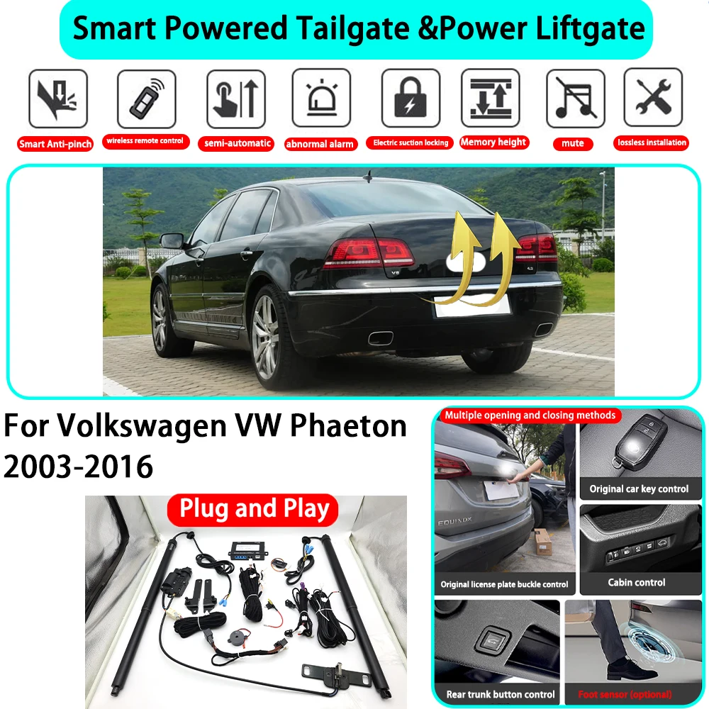 for Volkswagen VW Phaeton 2003-2016 Smart Automatic Powered Tailgate Electric Power Tailgate Lift Kit Key Close Plug and Play