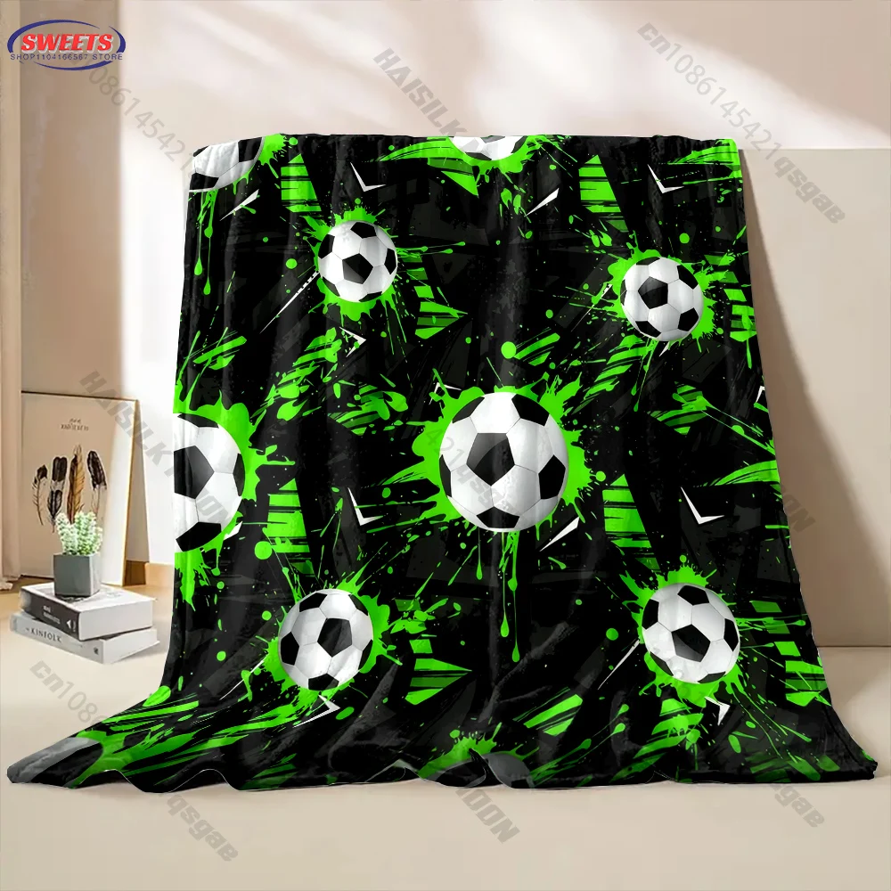 Soccer-Themed Blanket for Sports Enthusiasts Multiple sizes kid's and adults' bedroom living room sofa decor blanket, gift
