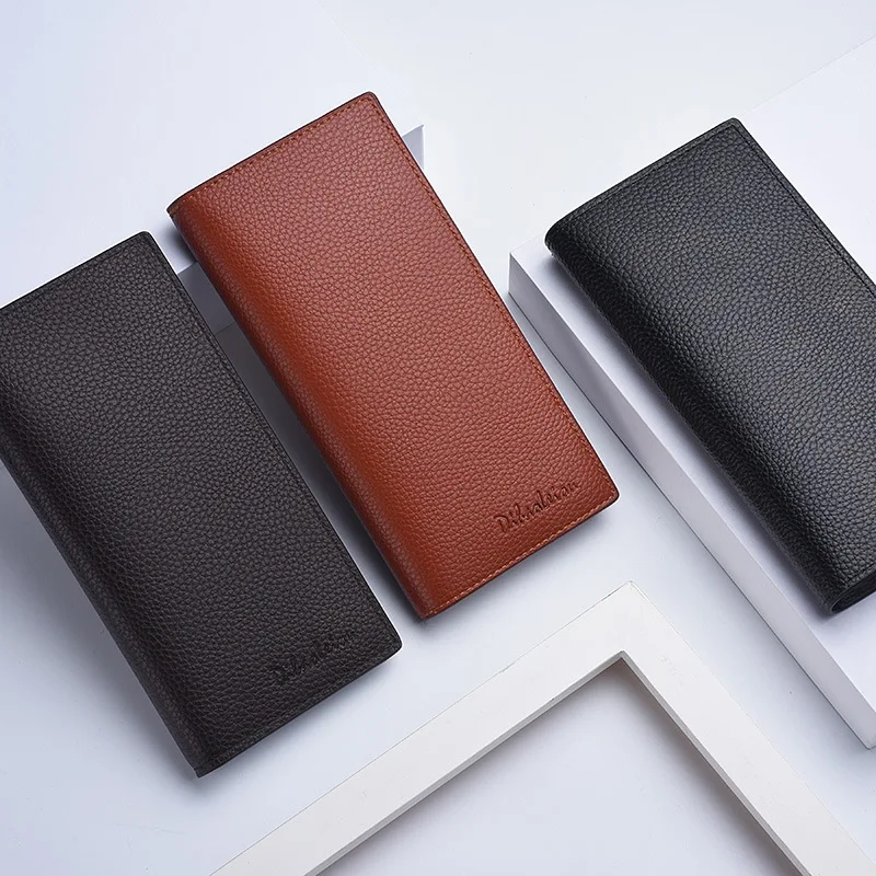 Dompet panjang ultra-tipis pria, dompet kartu versi Korea untuk pria