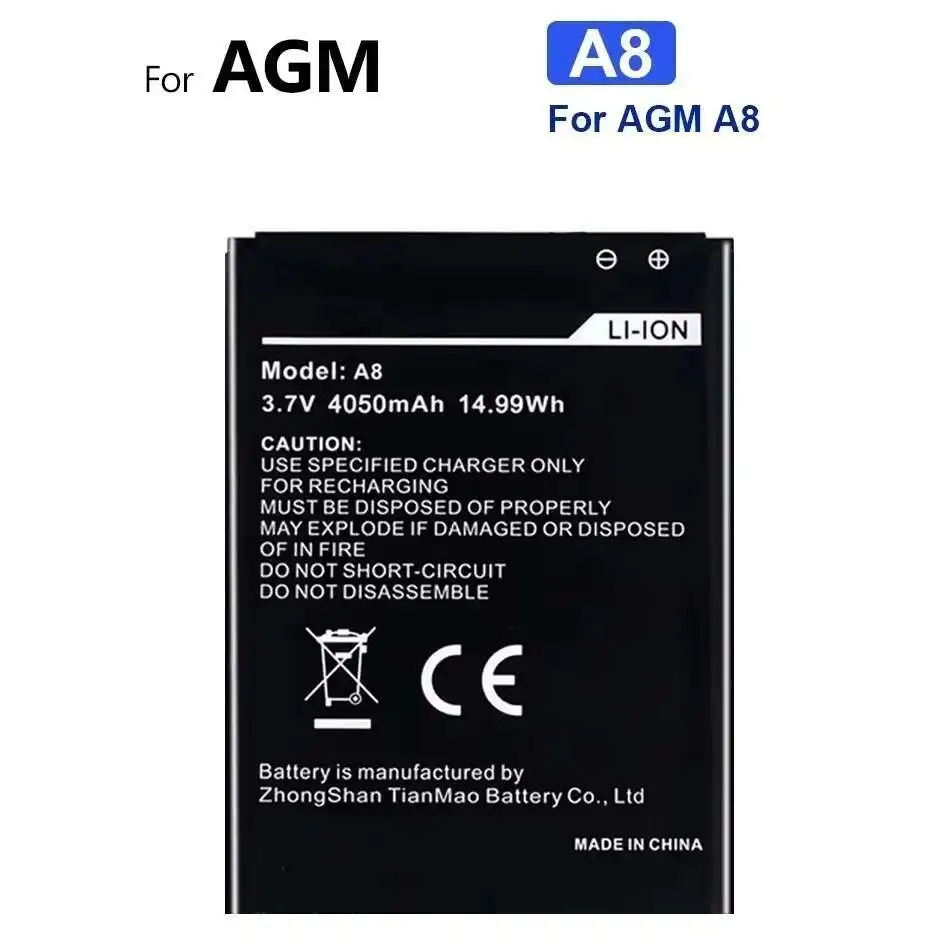 

Для Agm A8 A1Q A8 для аккумулятора мобильного телефона емкостью 4050 мАч, долговечная работа