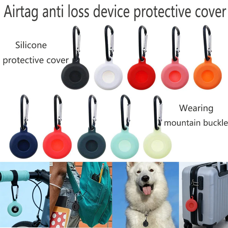 

1/3/5PCS Airtag Anti Lost Silicone Protective Case With Buckle For Apple AirtagTracking Locator Pet Anti Lost Keychain