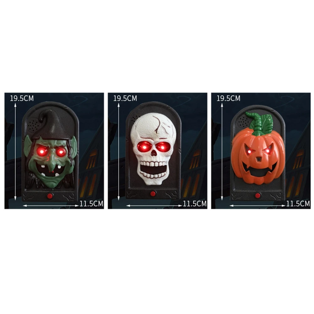 【LAST CHANCE】Funny Halloween Doorbell New Doorbell Contact Sounds LED Light Control Halloween Decorations