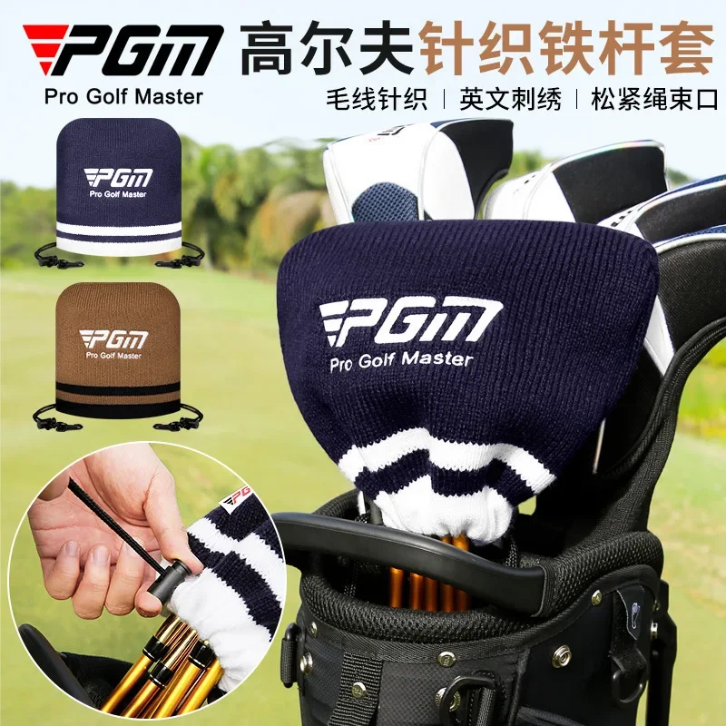 PGM Golf Club Head C over Knitted Iron Rod Set Hat Cover Elastic Rope Tie Neck Ball Embroidered Protective Cover