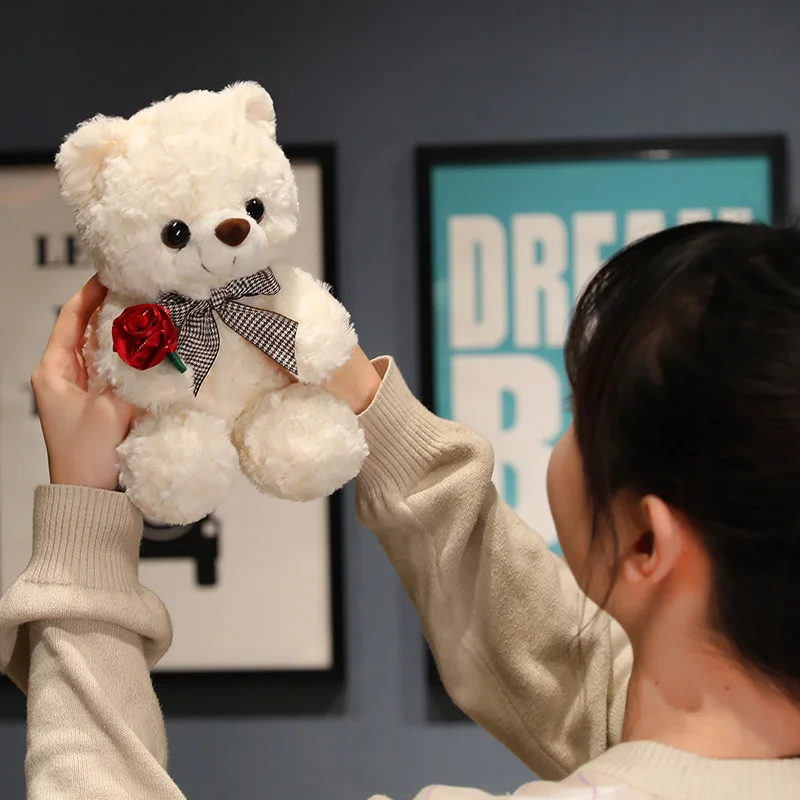 Oso de peluche de 20cm, muñeco suave de animales de peluche, regalo sorpresa de cumpleaños para novia