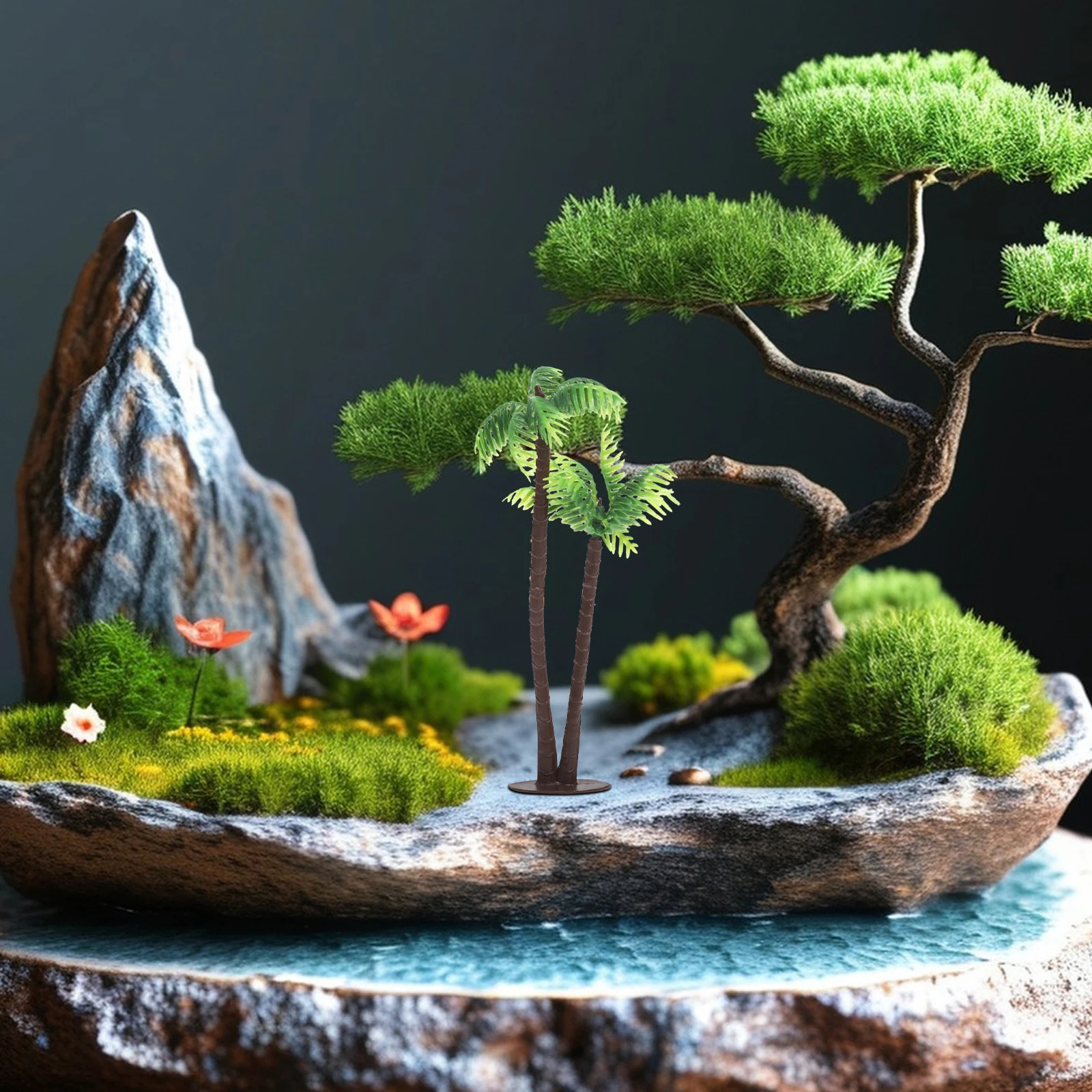 

36pcs Simulation Mini Coconut Tree Plastic Lifelike Scenery Tree For Microlandscape Diy Decor Aquarium Layout Props Green