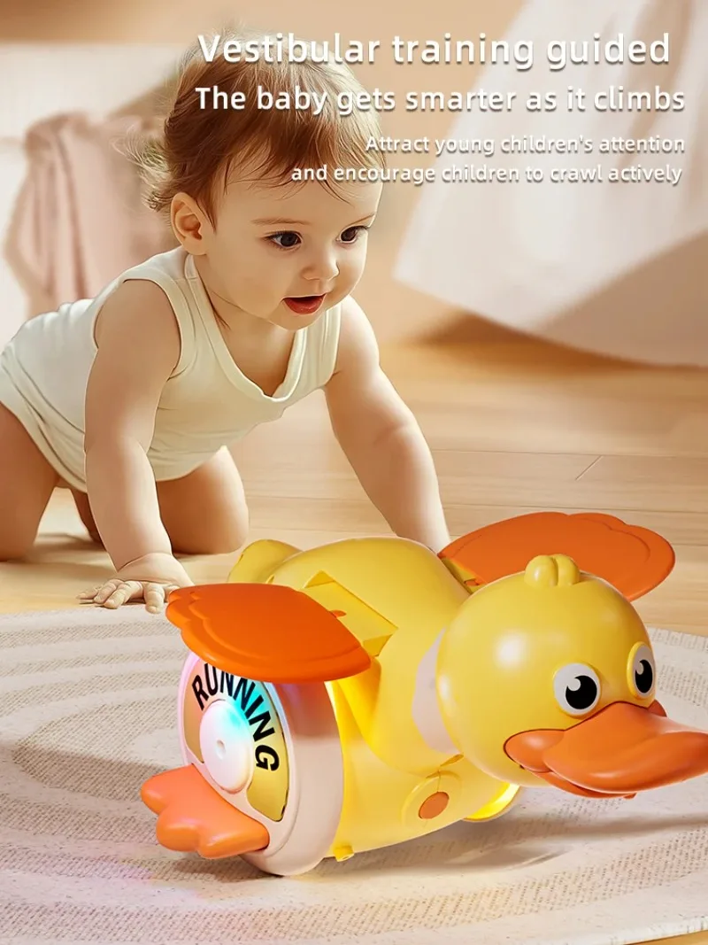 

Funny duck guides baby to learn to crawl electric pet with sound and light crawling guidance