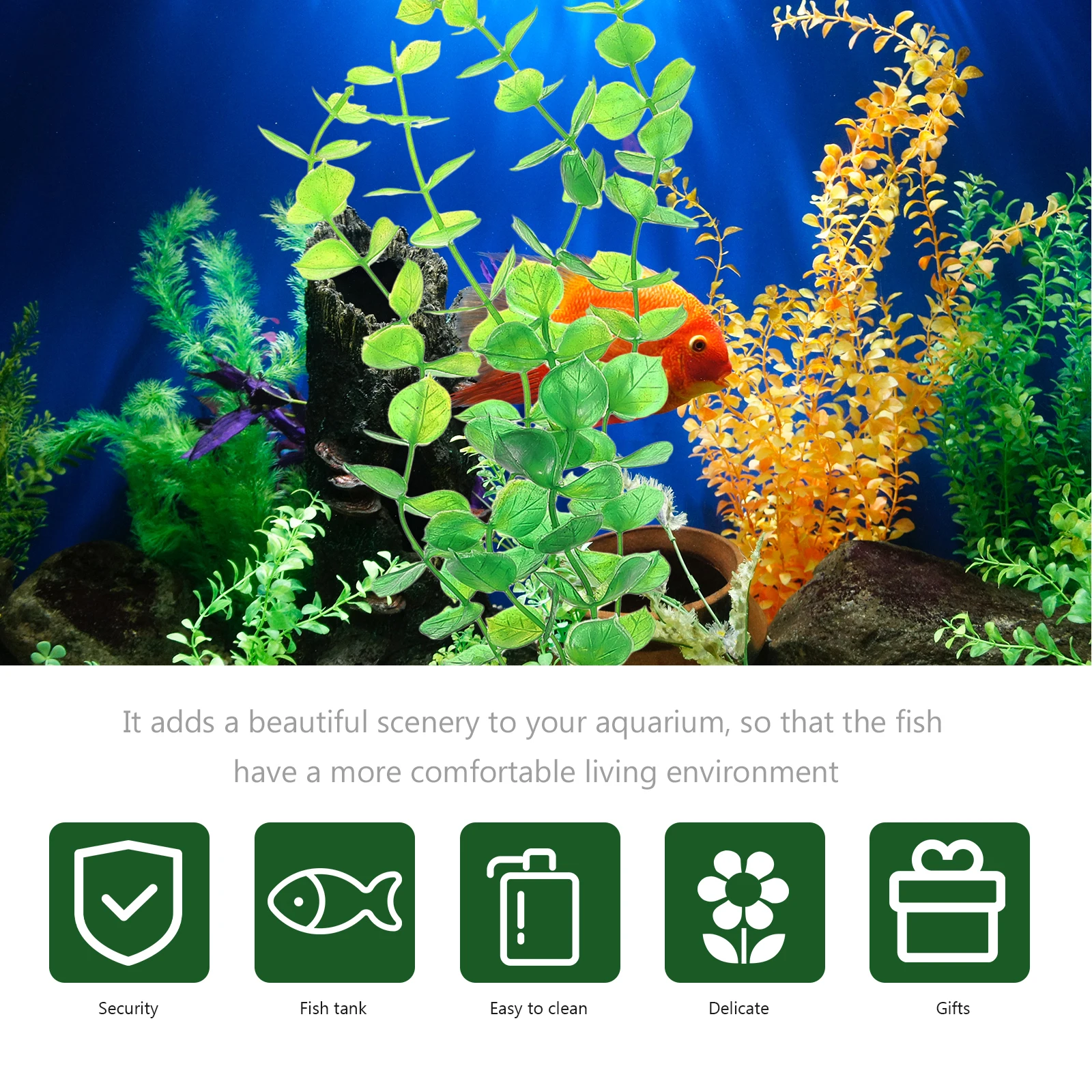 

10 Pcs Aquatic Decoration Fish Tank Aquarium Plants Betta Accessories Kelp Artificial Plastic Ornaments