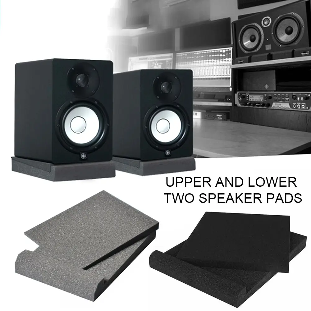 Sponge Studio Black Monitor Speaker Isolation Absorption Acoustic Foam Anti slip Shock-absorbing Subwoofer Soundproofing Pad