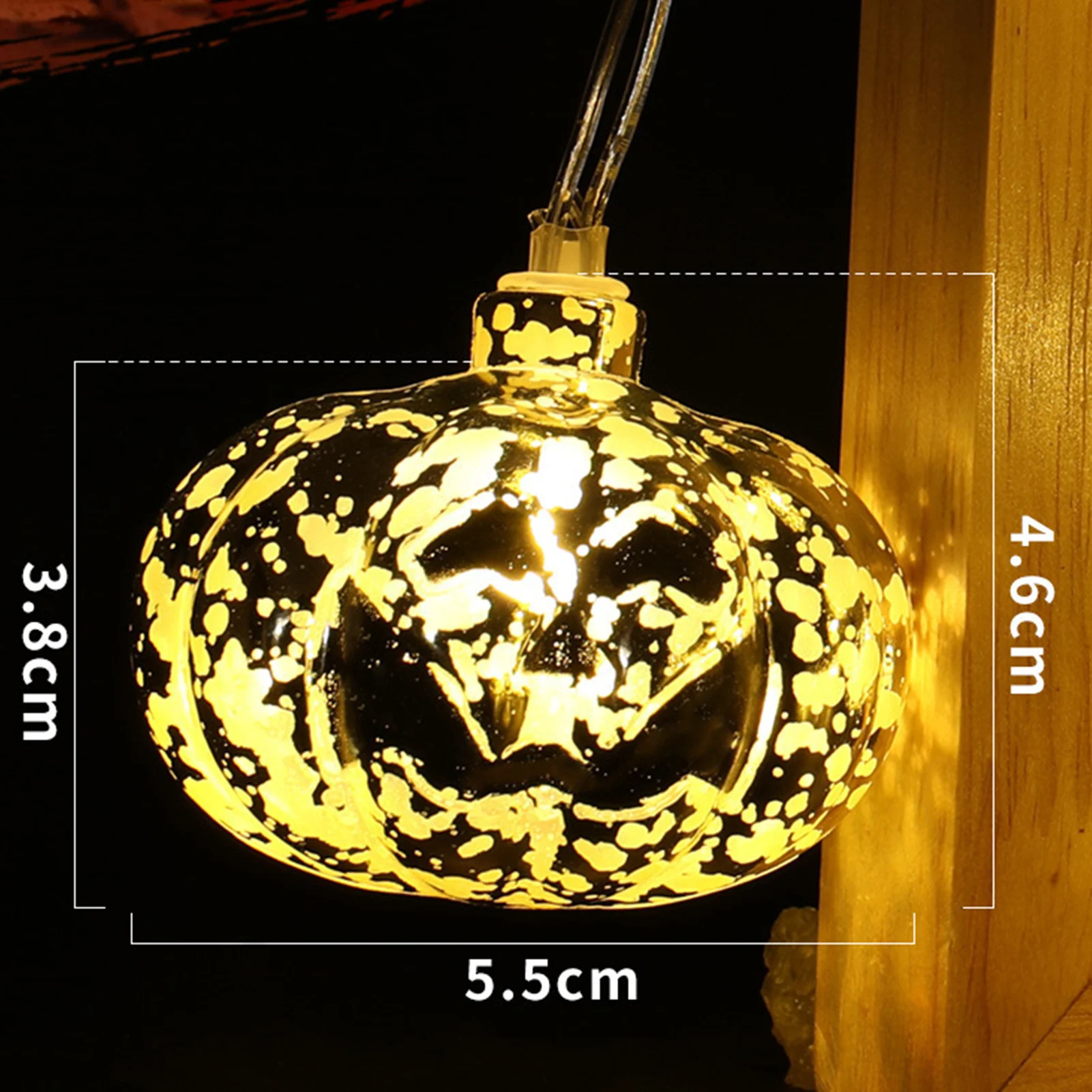 Halloween Pumpkin Hanging String Lights Simulation Halloween Pumpkin Decorative Props for Haunted House Decoration