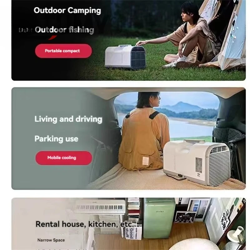 110 فولت/220 فولت/24 فولت/12 فولت ضاغط تكييف الهواء المحمول التخييم في الهواء الطلق مكيف الهواء للمنزل ، قافلة ، شاحنة ، التخييم ، سيارة #5