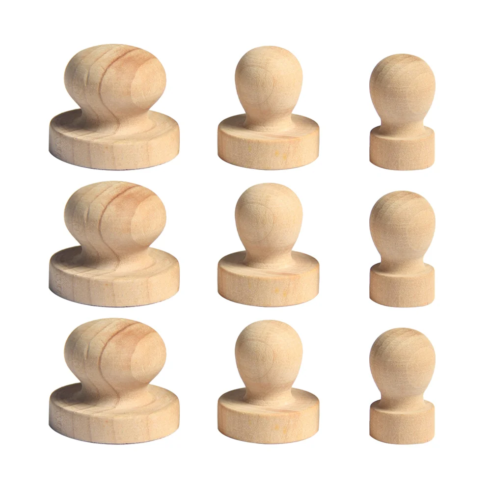 

9 Pcs Scrapbooking Stamp Knobs Handle Fiber Gummies Wooden Stamps Drawer Bamboo Seal