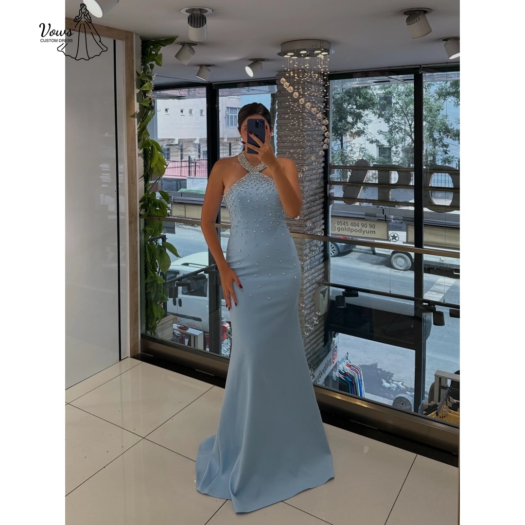

Vows Round Collar Prom Dresses 2025 Luxury Evening Dress 2025 Custom Made Elegant Party Dresses for Women Luxury Line A Woman