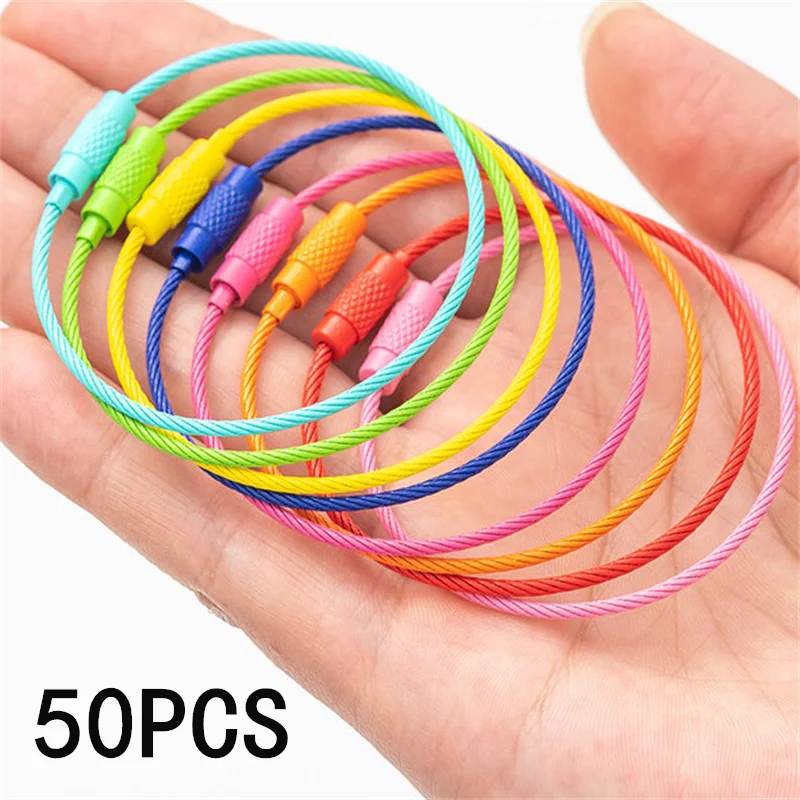 10/20/50PCS Random Color Stainless Steel Wire Luggage Tag Clip Key Chain Durable Easy To Install For Travel and Everyday Use