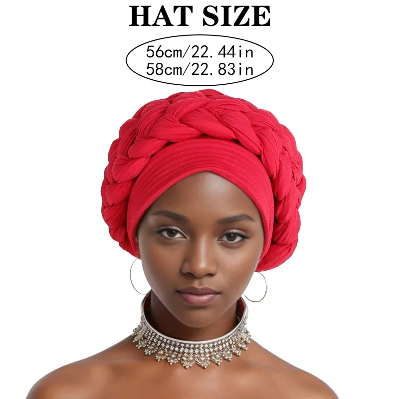 Neue Frauen bereits gemacht Auto Gele Turban Kappe Hochzeit Party Kopfbedeckung Hüte Bonnets Stirnband Hut Plissee Aso Oke Innere Hijab Kappe