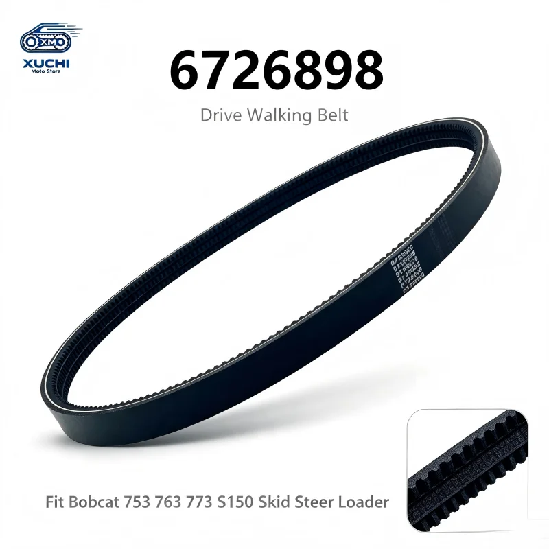 Wear Resistant 6726898 Engine Drive Walking Belt Fit Bobcat Skid Excavator S150 753 763 773