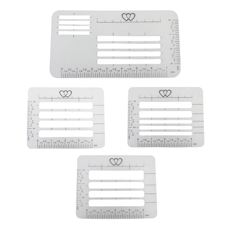 Picture 3: 4 Pcs Craft Addressing Guide Notebook Multi-use Letter Envelope Stencil Set Templates Rulers Diary Greeting Card