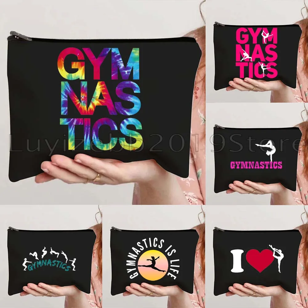 

Милое сердце гимнастика девушка гимнастка спортивный силуэт Радуга холст косметическая помада дорожная косметичка туалетная сумка пенал