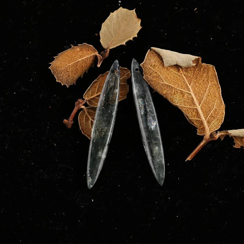 B&F Blue Kyanite Earring Beads for Jewelry Making, Handmade Natural stones beads, Polished Stones for jewelry Making Supplies