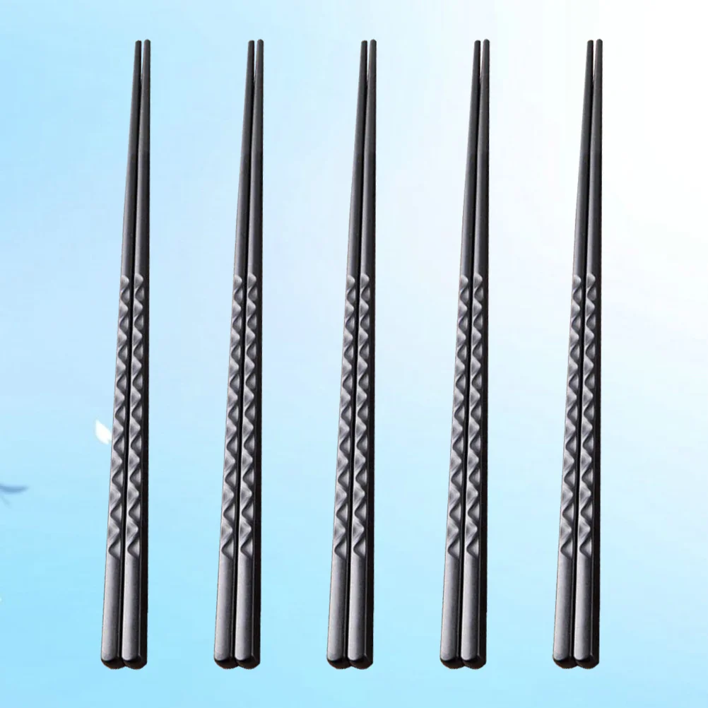

5Pairs Japanese Style Non-Slip Reusable Chopsticks Premium Fiberglass Hexagonal Pointed Dining Utensils Eco-Friendly Easy Clean