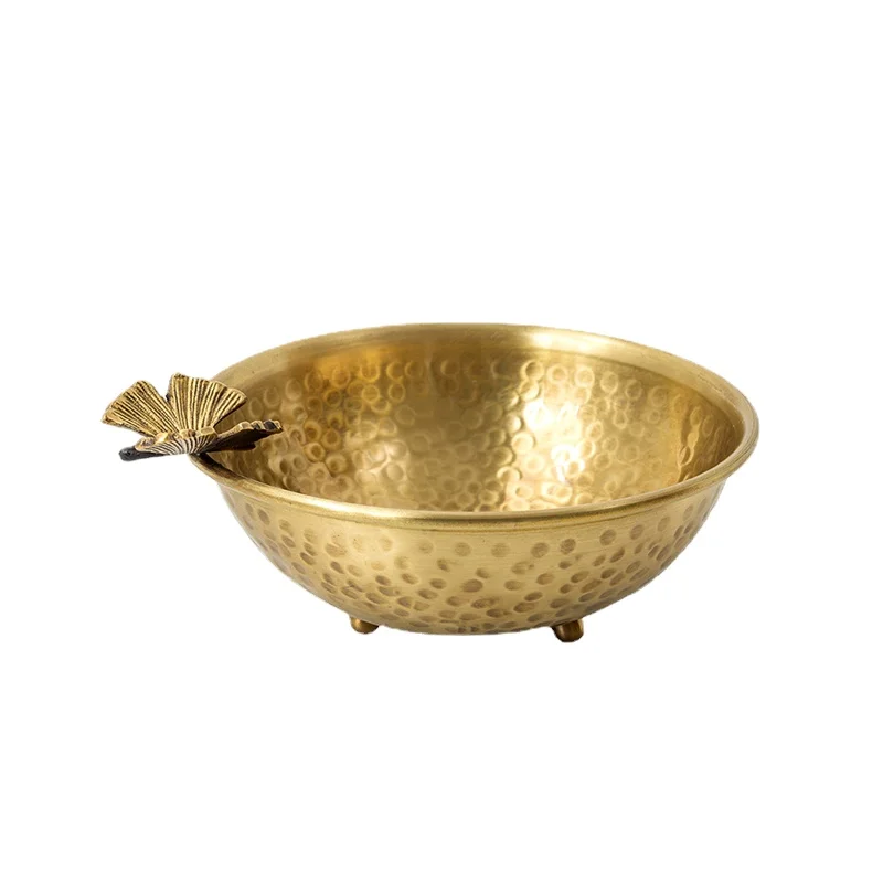 

Home So Easy So Beauty Home Vintage Brass Butterfly Bowl Creative Handmade Finish Coffee Table Dried Fruit Storage Bowl