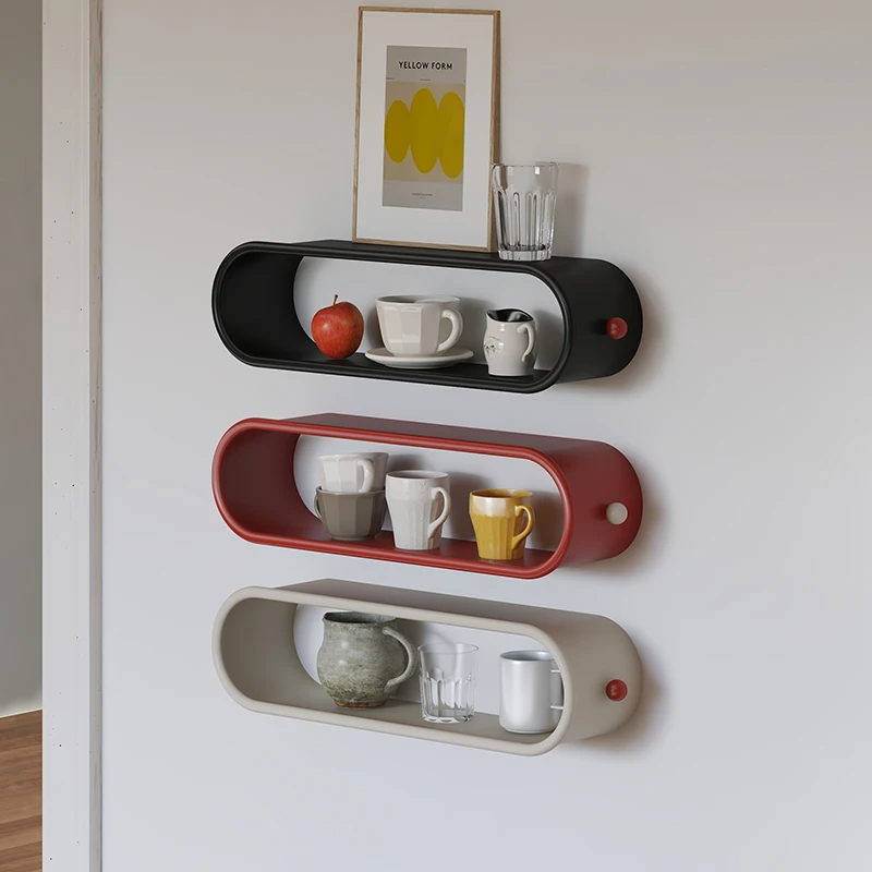 

Nordic style wall hanging shelf creative teacup tea set storage rack home restaurant wall hanging cup rack shelf