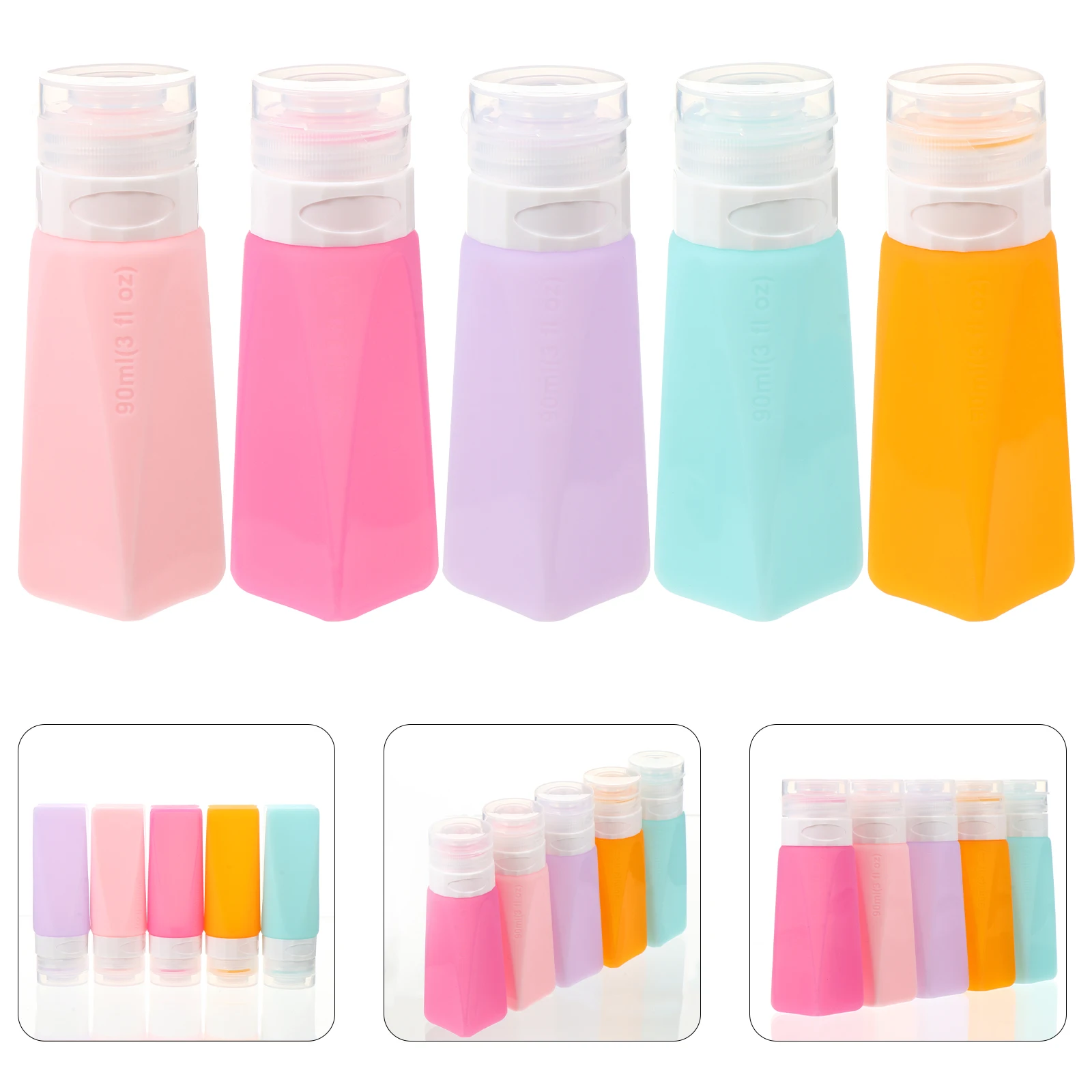 

5pcs Lotion Refillable Mini Containers Travel Storage Empty Silicone Cream Bottles Sub-Package Containers For Hand
