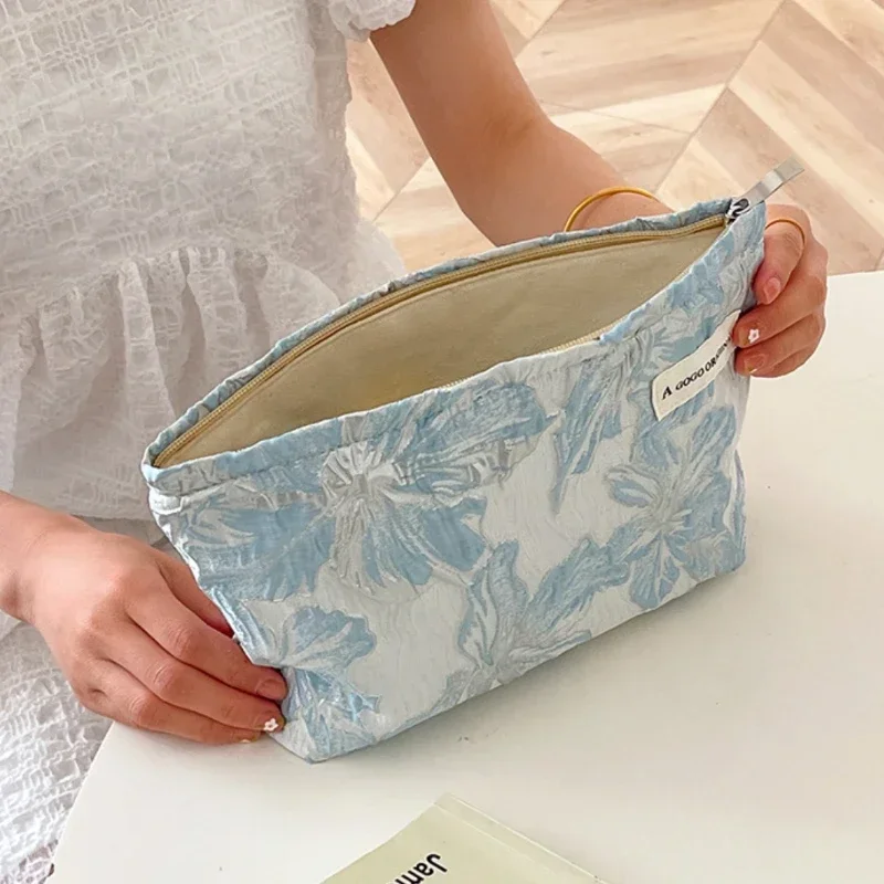 Articoli da toeletta da viaggio pochette per Organizer cosmetico Ins borsa per il trucco Jacquard di moda borsa per la cura della pelle portatile di