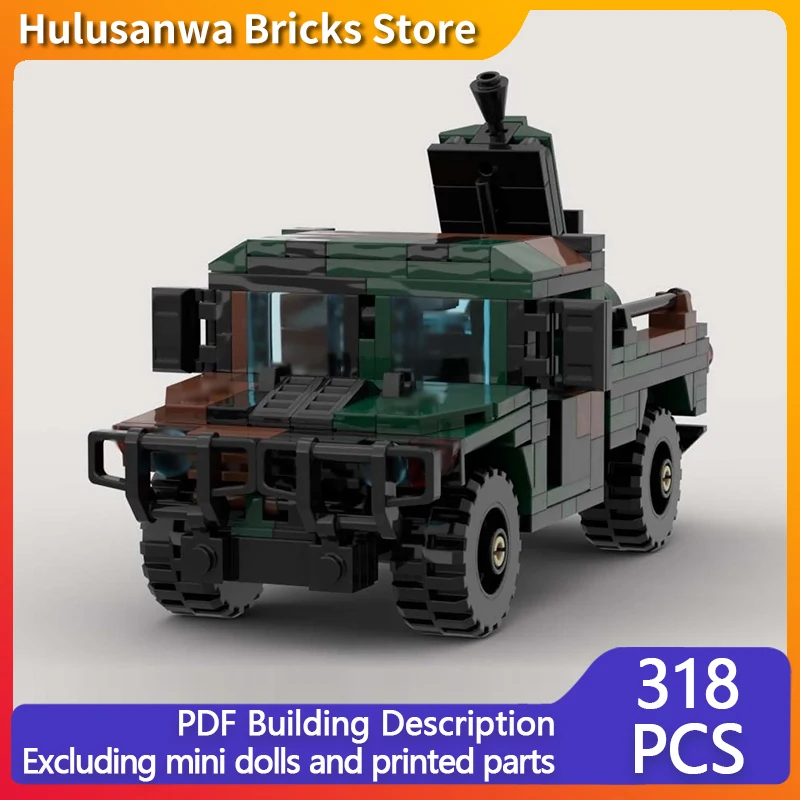 High Mobility Multi-Purpose Wheeled Vehicle Model MOC Building Bricks War Equipment Modular Gifts Holiday Assemble Children Toys