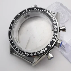 41mm black blue green bezel stainless steel sapphire glass watch case fit VK63 VK64 movement