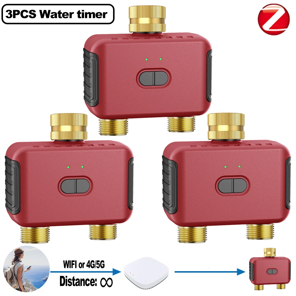 WiFi- en Zigbee-slimme bewateringstimer met 2 zones voor slimme tuin, Automatisch irrigatiesysteem, Druppel- en sproeicontroller, Klep Tuya 2MQTT ZHA