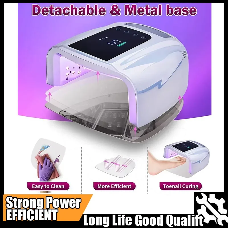 Spiegel reflecterende nagellamp gereedschap met metalen pad draadloze manicure droger draadloze oplaadbare nagel 96W UV LED-lamp gereedschap