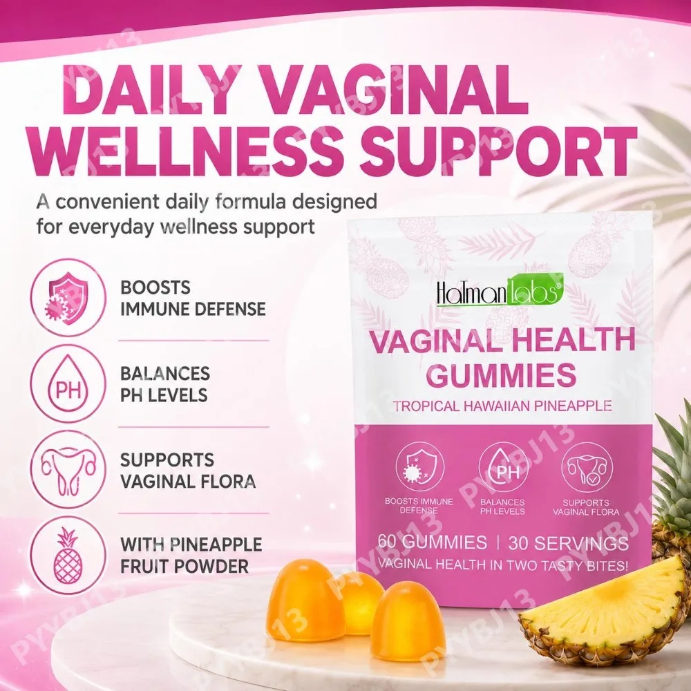 Vaginal Health Gummies  with Probiotics Supports Immune Defense, pH Balance & Vaginal Flora Tropical Hawaiian Pineapple 60 Count