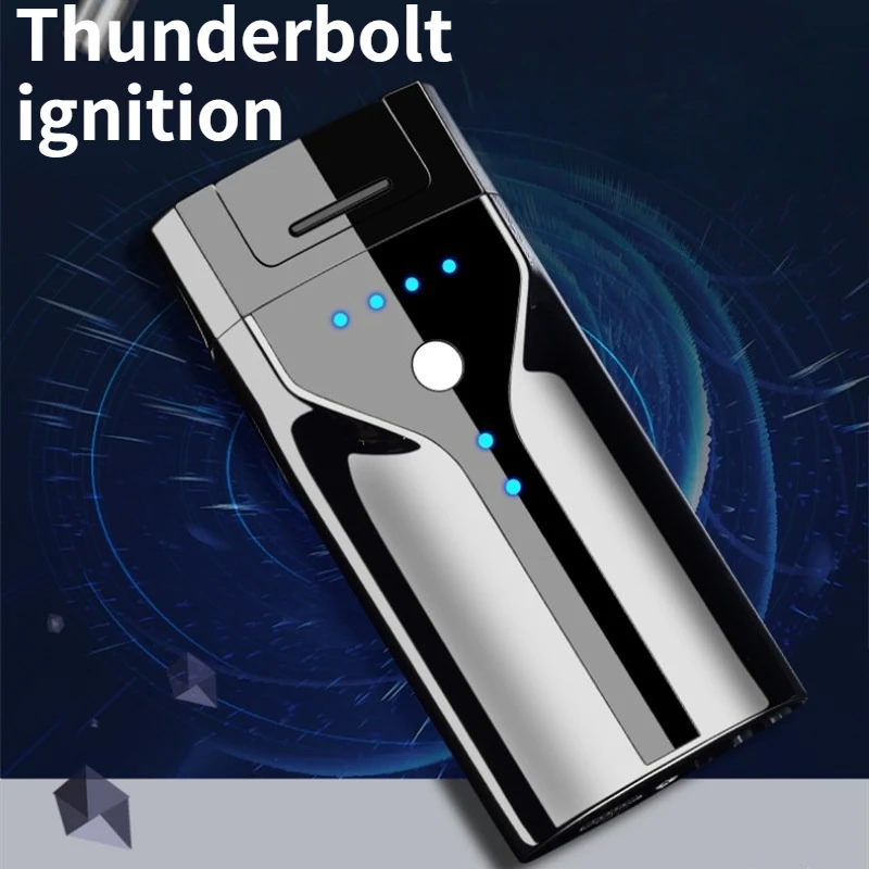 Metal Windproof Technology Intelligent Glare Arc USB Electronic Charging Cigarette Lighter Battery Display Cigarette Accessories