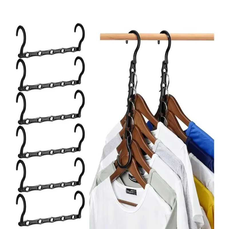 10 Pcs Space Saving Magic Hangers Sturdy Plastic Holder Heavy Clothes Organizer For Dorms Apartments Small Closet