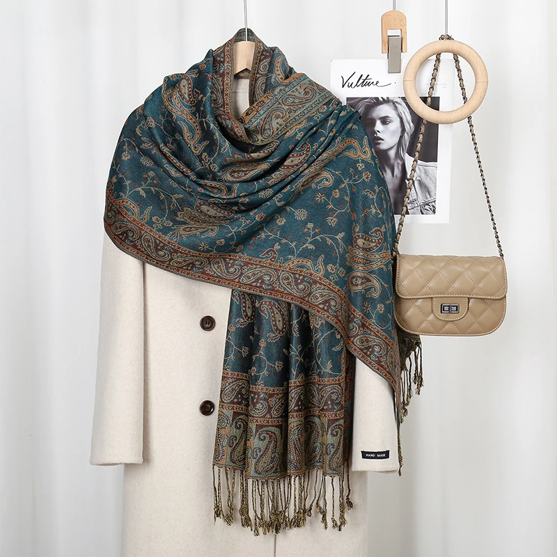Écharpe Pashmina 100% Viscose Deux Tons - Haute Qualité - Neuf Avec étiquettes