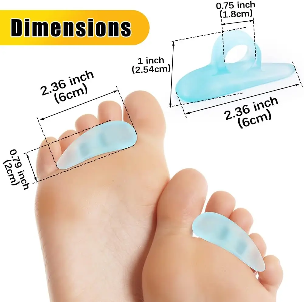 2/4Pcs Sumifun Blue Gel Toe Separator Foot Orthopedic Pedicure Pad Hallux Valgus Corrector Bunion Guard Feet Health Care Tools