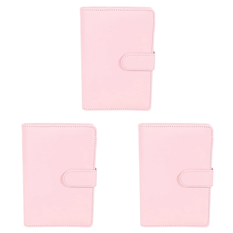 42 Binder Bags A6 With Leather Binder Cover, 18 Rings Budget Binder With Cash Envelope, Money Saving Binder (Pink)