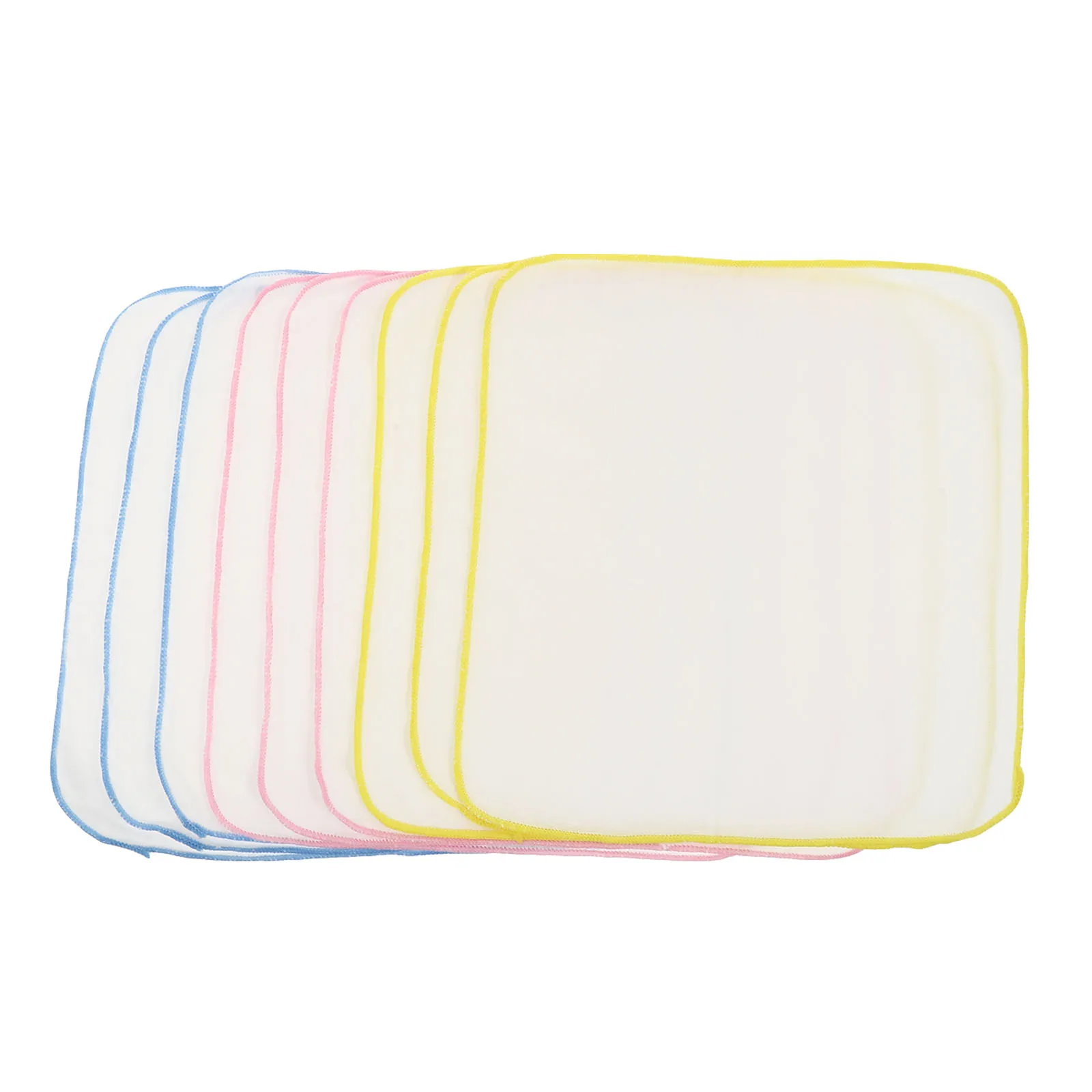 

9pcs Baby Burp Cloths Cotton Drool Bibs Infant Feeding Towels Newborn Boy Washable Reusable Friendly Safe Absorbs Drools